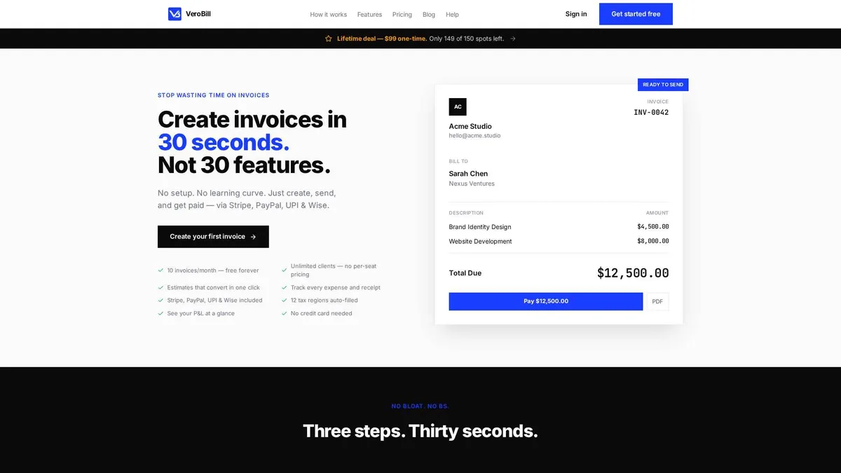 VeroBill — live site